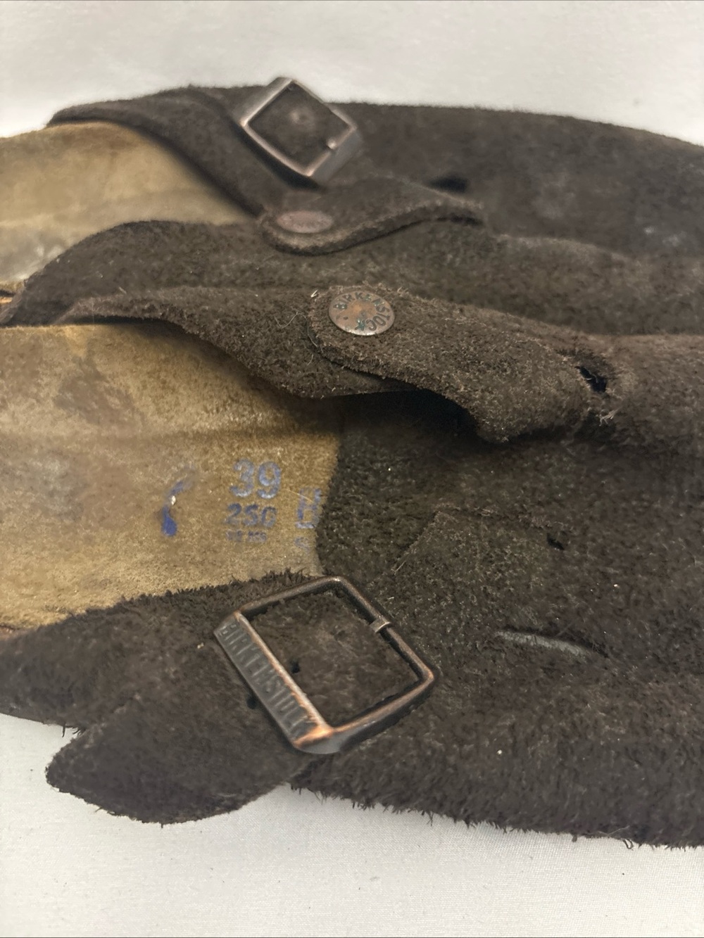 Birkenstock BOSTON SOFT Footbed Slide Clog EU 39 L8 M6 Brown Suede Leather Women - Picture 4 of 16